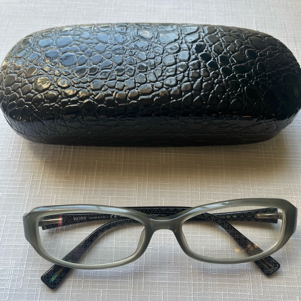 BOSS Italy Women's Rectangular Gray frame only